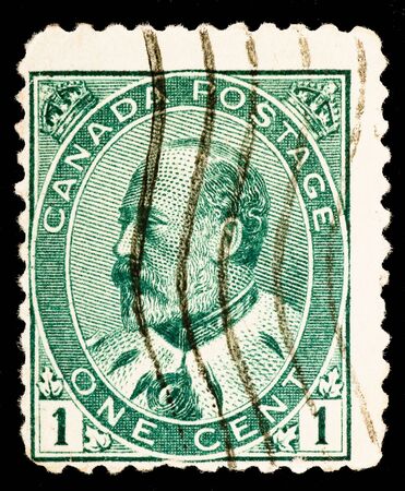 Vintage Canadian postage stampのeditorial素材