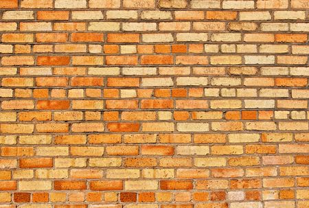 Yellow brick wallの写真素材