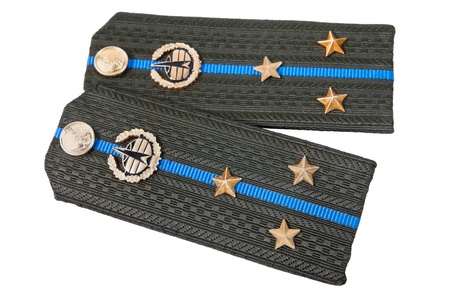 Shoulder strap of russian army on white backgroundの写真素材
