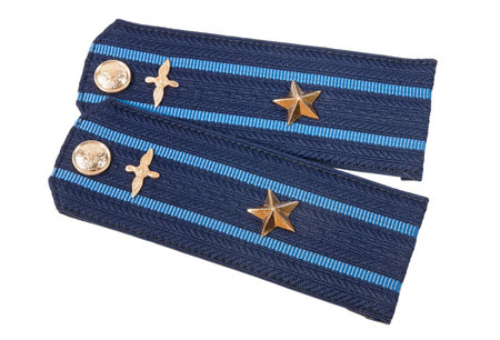 Shoulder strap of russian army on white backgroundの写真素材