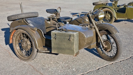 Old military motorcycleのeditorial素材