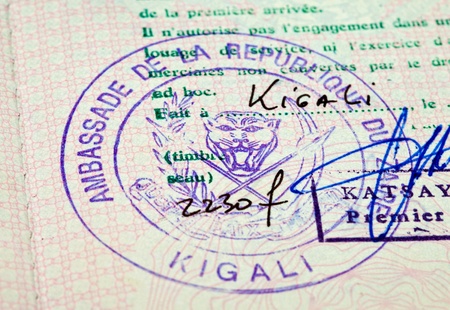 Old passport stampの写真素材