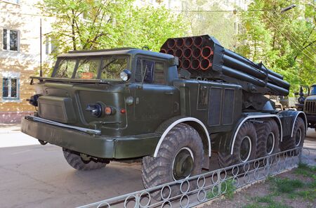 Russian multiple launch rocket system  Uragan のeditorial素材