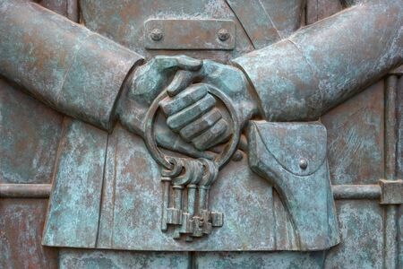 SAMARA, RUSSIA  MAY 26, 2010: Fragment of Monument to Vladimir Vysotsky by M. Chemiakin, has been erected January 25, 2008.のeditorial素材