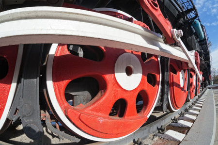 Old steam locomotive wheels