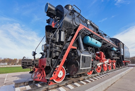 Old steam locomotive with the red starのeditorial素材