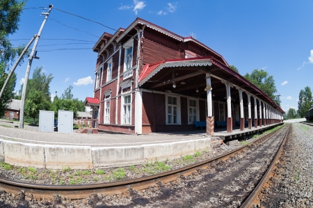 Provincial Railway Station in Borovichi, Russiaのeditorial素材