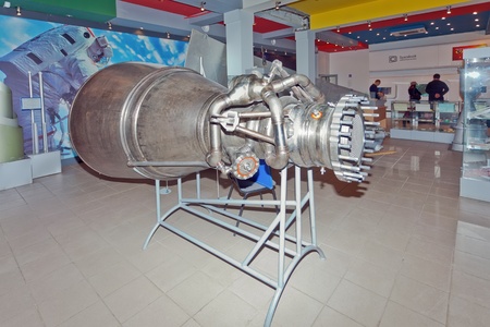 SAMARA, RUSSIA - MARCH 24  Rocket jet engines NK-33 on display at the Aerospace Museum on march 24, 2012 in Samara, Russia のeditorial素材