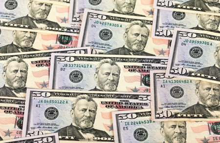 Heap of dollars, money backgroundの写真素材