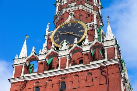 Chimes clock on Spasskaya tower of the Moscow Kremlinのeditorial素材