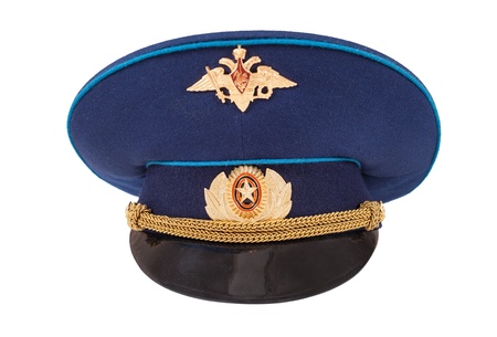 Russian military officer cap  Air Force  isolated on whiteの写真素材