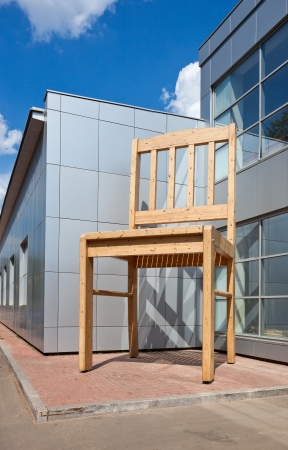 BOROVICHI, RUSSIA - JULY 20: Giant chair near the factory Borovichy-Furniture on July 20, 2011 in Borovichi, Russia. Borovichi, a town of oblast significance in Novgorod region   
のeditorial素材