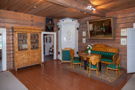 KONCHANSKOE-SUVOROVSKOE, RUSSIA - JULY 17: The interior of the museum Suvorov in Konchanskoe-Suvorovskoe on July 17, 2013. Generalissimo A. Suvorov is a great russian warlordのeditorial素材