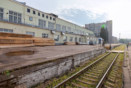 IVANOVO, RUSSIA - JUNE 29, 2013: View of Rail Terminal in city Ivanovo in summertime. The station was built in 1934のeditorial素材