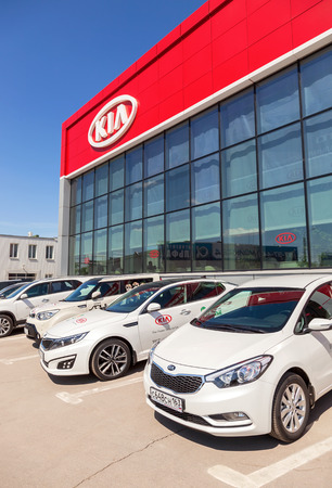 SAMARA, RUSSIA - MAY 24, 2014: Office of official dealer KIA Motors. Kia Motors is South Korea's second-largest automobile manufacturerのeditorial素材
