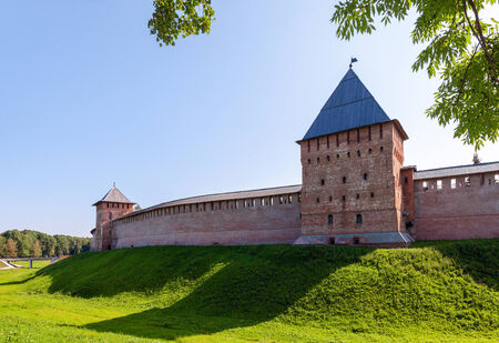 Walls of the Novgorod Kremlin, Russia. Was founded in 1044のeditorial素材