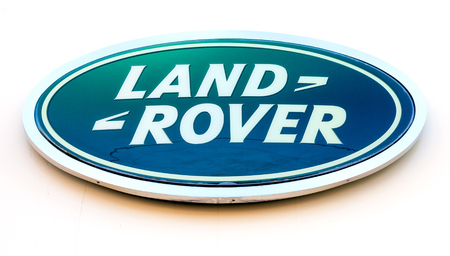 SAMARA, RUSSIA - DECEMBER 6, 2014: Land Rover dealership sign. Land Rover is a brand of the British car manufacturer Jaguar Land Roverのeditorial素材