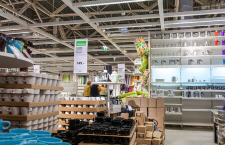 SAMARA, RUSSIA - DECEMBER 27, 2014: Interior of the IKEA Samara Store. IKEA is the world's largest furniture retailer, founded in Sweden in 1943のeditorial素材
