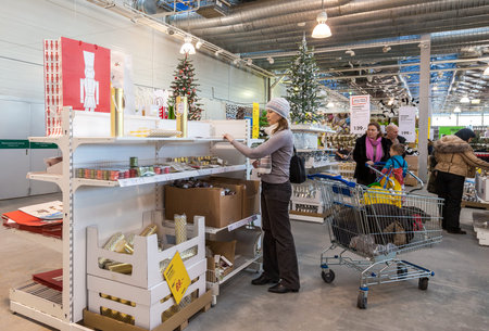SAMARA, RUSSIA - DECEMBER 27, 2014: Interior of the IKEA Samara Store. IKEA is the world's largest...