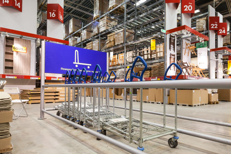 SAMARA, RUSSIA - DECEMBER 27, 2014: Interior of the IKEA Samara Store. IKEA is the world's largest furniture retailer, founded in Sweden in 1943のeditorial素材