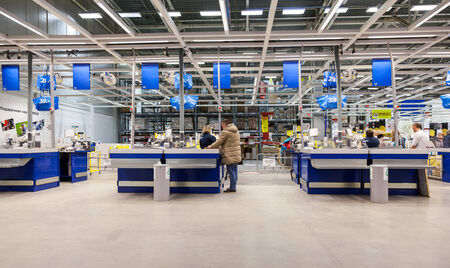 SAMARA, RUSSIA - DECEMBER 27, 2014: Interior of the IKEA Samara Store. IKEA is the world's largest furniture retailer, founded in Sweden in 1943のeditorial素材
