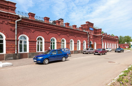ARZAMAS, RUSSIA - JUNE 29, 2013: View of Rail Terminal Arzamas-1 in summer sunny day. The station...