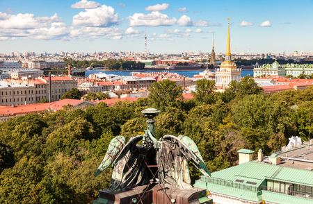 ST.PETERSBURG, RUSSIA - AUGUST 5, 2015: Top view on the City from the observation deck of the St. Isaac's cathedral in summer sunny dayのeditorial素材