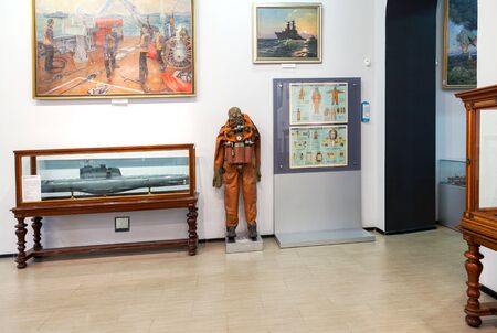 ST.PETERSBURG, RUSSIA - JULY 29, 2016: Interior of one of the halls of the Navy Museum in St. Petersburg, Russiaのeditorial素材