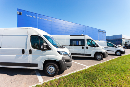 SAMARA, RUSSIA - MAY 14, 2016: Office of official dealer Peugeot. Peugeot is a French car brand, part of PSA Peugeot Citroenのeditorial素材
