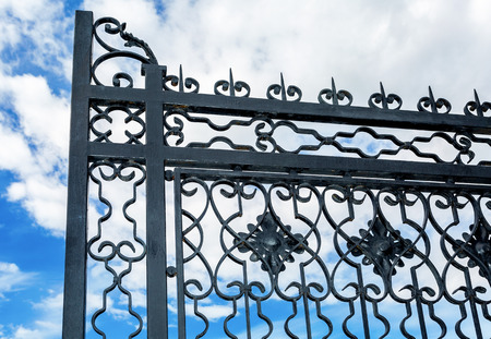 Kazan, Russia - June 10, 2018: Openwork gates from forged metal at the Kazan Kremlinのeditorial素材