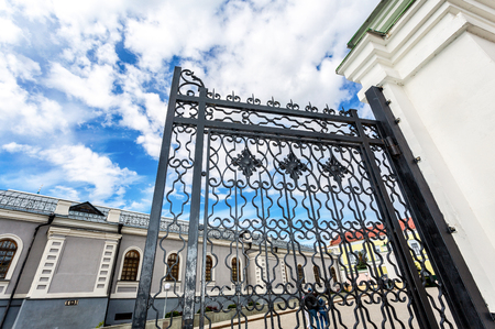 Kazan, Russia - June 10, 2018: Openwork gates from forged metal at the Kazan Kremlinのeditorial素材