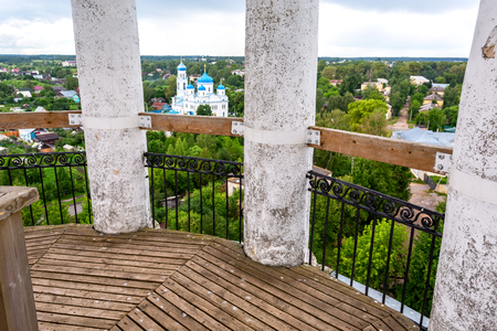 Panoramic view from the bell tower of Borisoglebsky Monastery in Torzhok, Russiaのeditorial素材