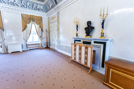 Saint Petersburg, Russia - August 9, 2018: Konstantinovsky Palace (Federal Palace of Congresses) in Strelna. Interior one of the halls of Palaceのeditorial素材