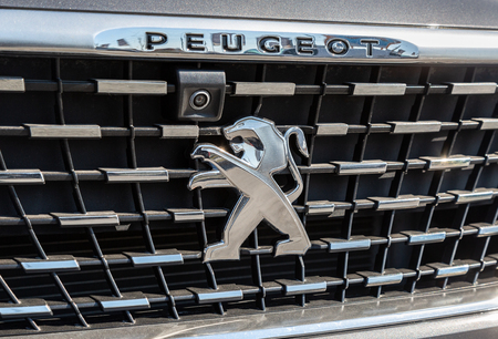 Samara, Russia - April 20, 2019: Peugeot logo on the car. Peugeot is a French car brand, automotive manufacturerのeditorial素材