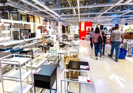 Samara, Russia - September 14, 2019: Interior of the IKEA Samara Store. IKEA is the world's largest furniture retailer, founded in Swedenのeditorial素材