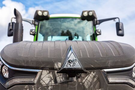 Samara, Russia - September 15, 2019: Emblem of agricultural tractor Fendt 933 Vario at the annual Volga agro-industrial exhibitionのeditorial素材