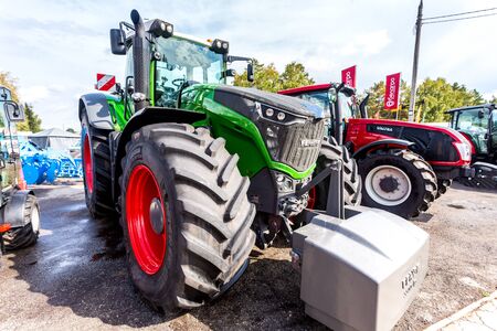 Samara, Russia - September 15, 2019: Modern agricultural wheeled tractor Fendt 1050 Vario at the annual Volga agro-industrial exhibitionのeditorial素材