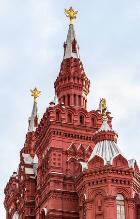 Towers of the State National History Museum of Russia. Located on the red square in Moscowのeditorial素材