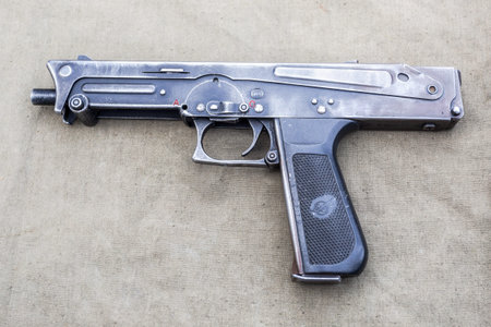 Samara, Russia - February 23, 2020: Russian weapons. Submachine gun PP-93 - personal defense weapon