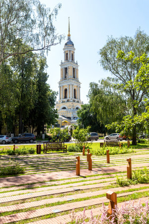 Kolomna, Russia - July 7, 2020: Bell tower of St. John the Theologian Church in summer sunny dayのeditorial素材