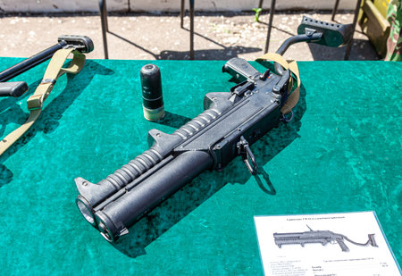 Samara, Russia - May 28, 2016: Russian firearms. GM-94 grenade launcher
