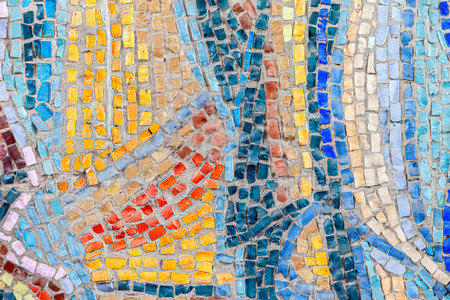 Abstract colorful mosaic grunge background of broken tiles