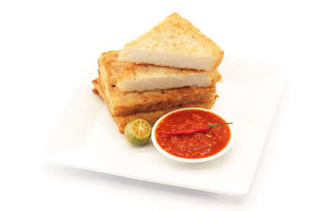 Fried Radish Patties - Traditional Asian Snacksの写真素材