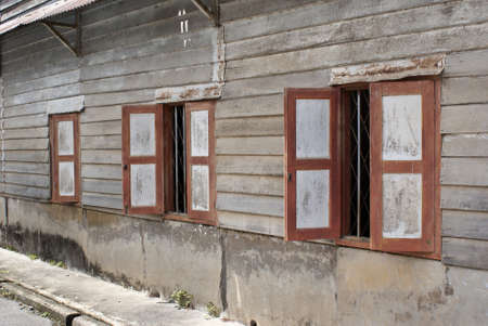 Perspective view of early settler's house, Asiaの写真素材