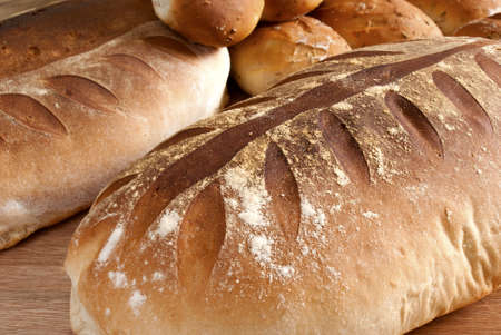 Leaf Pattern on a Country Bread Loafの写真素材