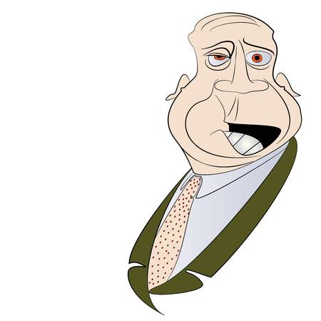 Disapproving Old Man with Copy Space のイラスト素材