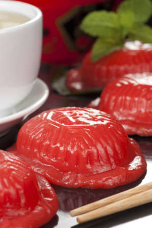 Ang Ku Kueh also known as the Red Tortoise Cakeの写真素材