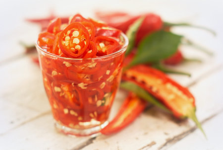 Pickled Sliced Chili - Asian Condimentsの写真素材