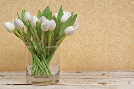 Wooden Tulips w Copy Space. Unsharpened fileの写真素材