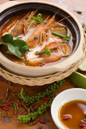 Tom Yam Kung w Dash of Coconut Suntan; Southern Thailand Style. Non sharpenの写真素材
